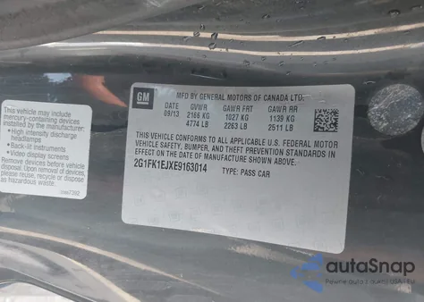 2014 Chevrolet Camaro 2Ss z USA, uszkodzony, nr VIN 2G1FK1EJXE9163014